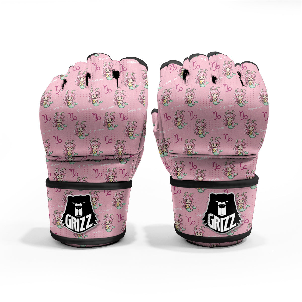 Capricorn Cute Cartoon Print Pattern MMA Gloves-grizzshop
