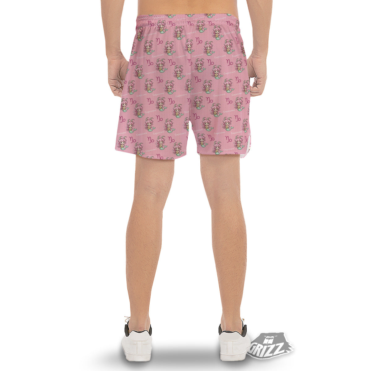 Capricorn Cute Cartoon Print Pattern Men's Gym Shorts-grizzshop
