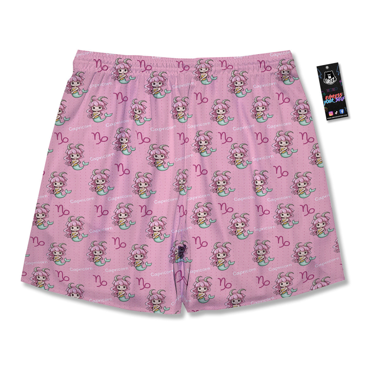 Capricorn Cute Cartoon Print Pattern Men's Running Shorts-grizzshop