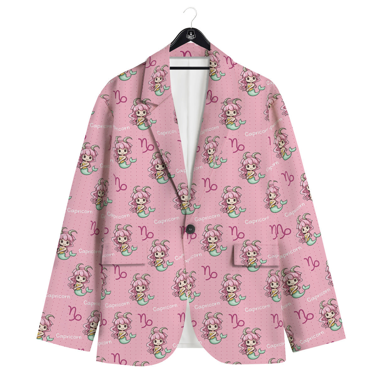 Capricorn Cute Cartoon Print Pattern Men's Sport Coat-grizzshop