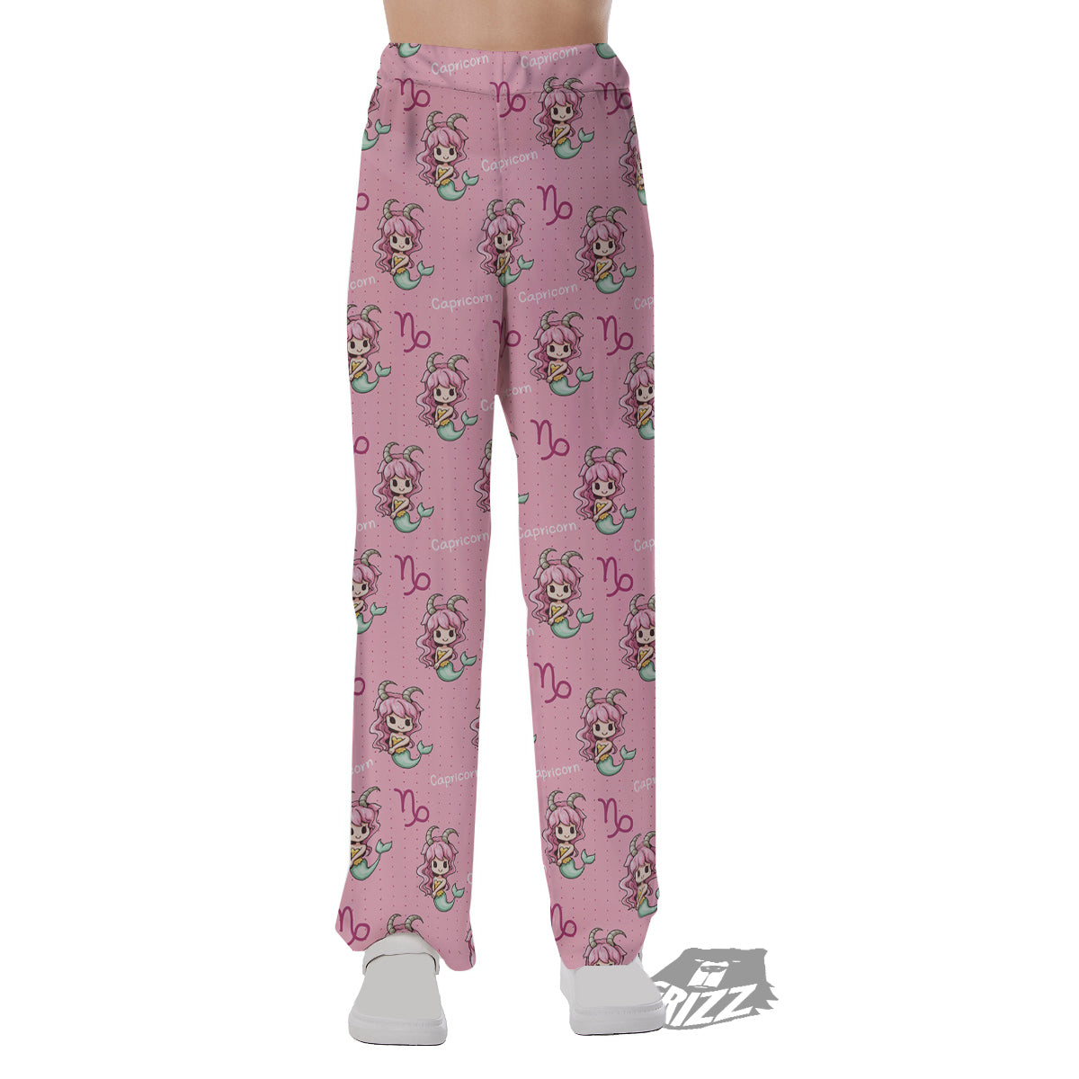 Capricorn Cute Cartoon Print Pattern Pajama Pants-grizzshop
