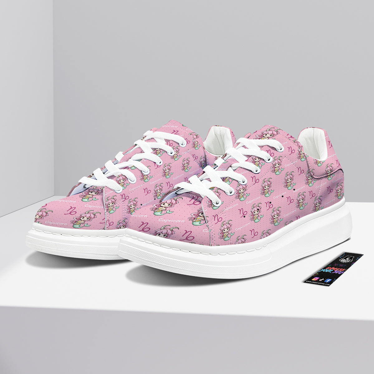 Capricorn Cute Cartoon Print Pattern Platform Shoes-grizzshop
