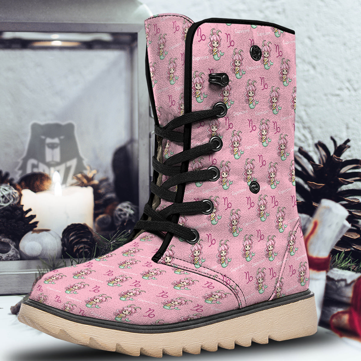 Capricorn Cute Cartoon Print Pattern Snow Boots-grizzshop