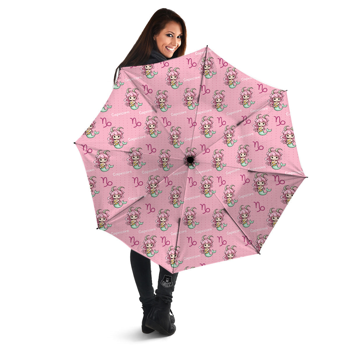Capricorn Cute Cartoon Print Pattern Umbrella-grizzshop