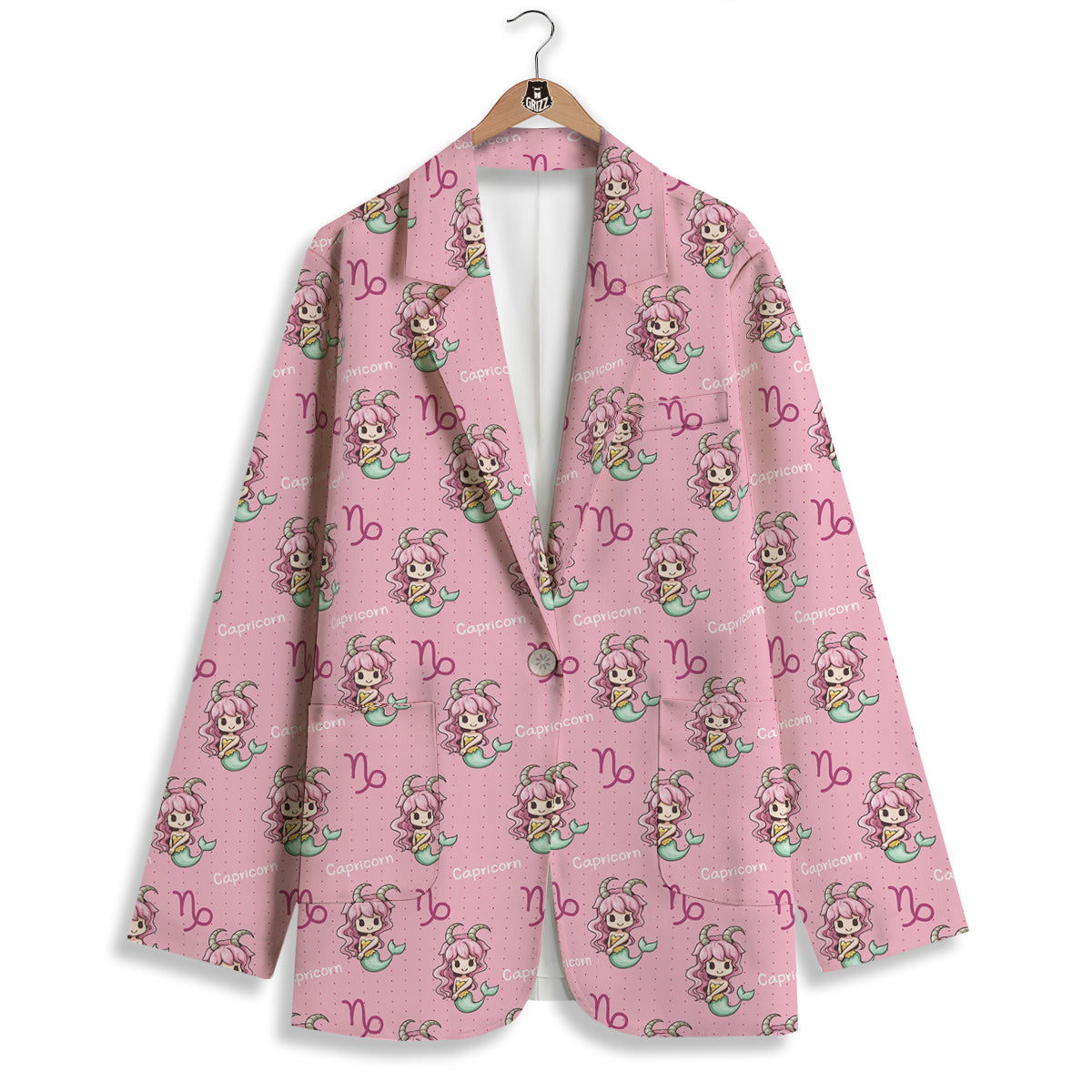 Capricorn Cute Cartoon Print Pattern Women's Blazer-grizzshop