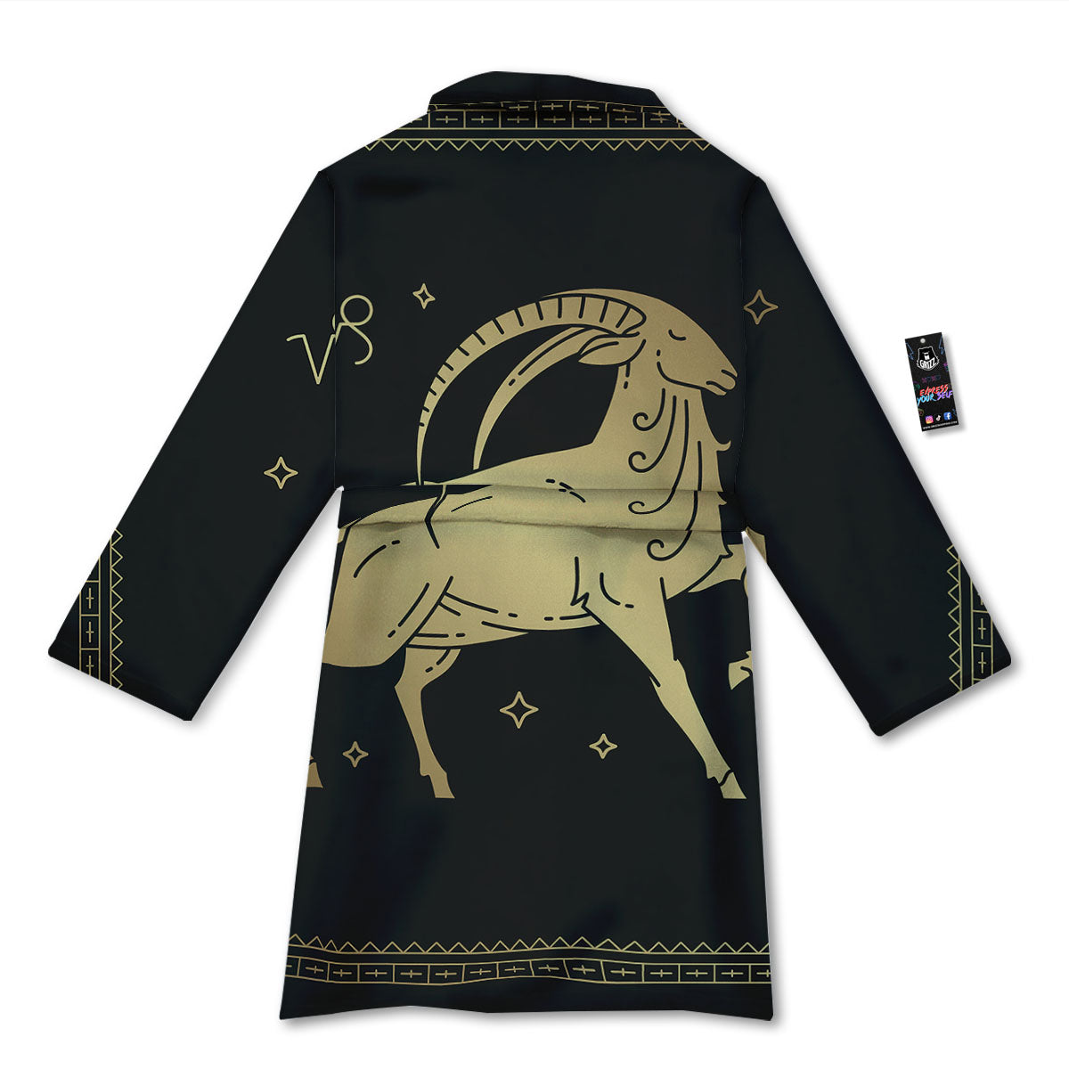 Capricorn Sign Astrological Print Bathrobe-grizzshop
