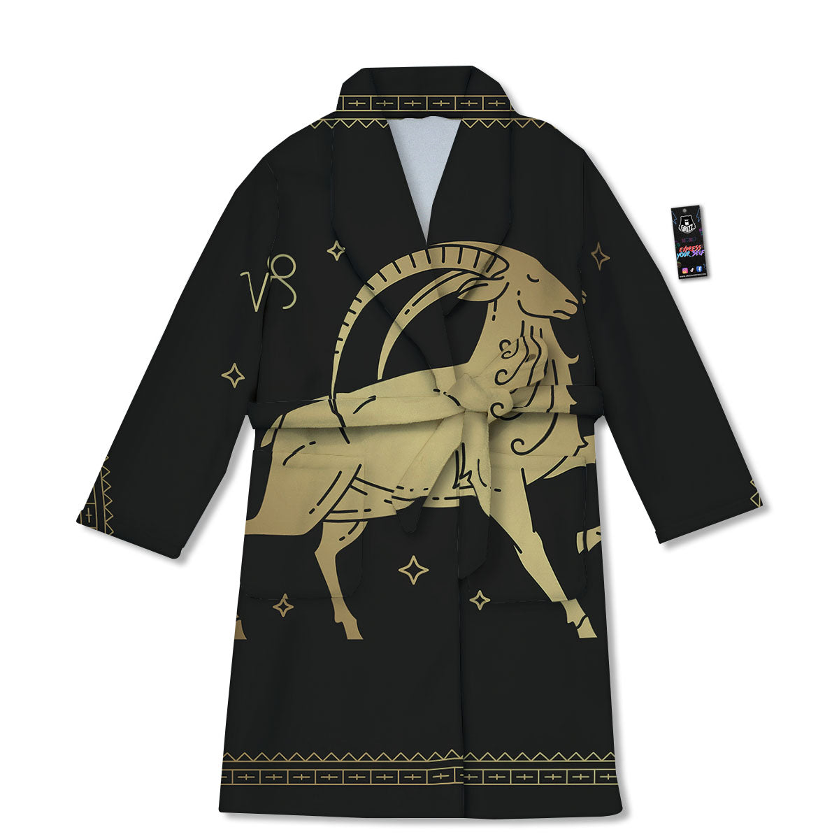 Capricorn Sign Astrological Print Bathrobe-grizzshop