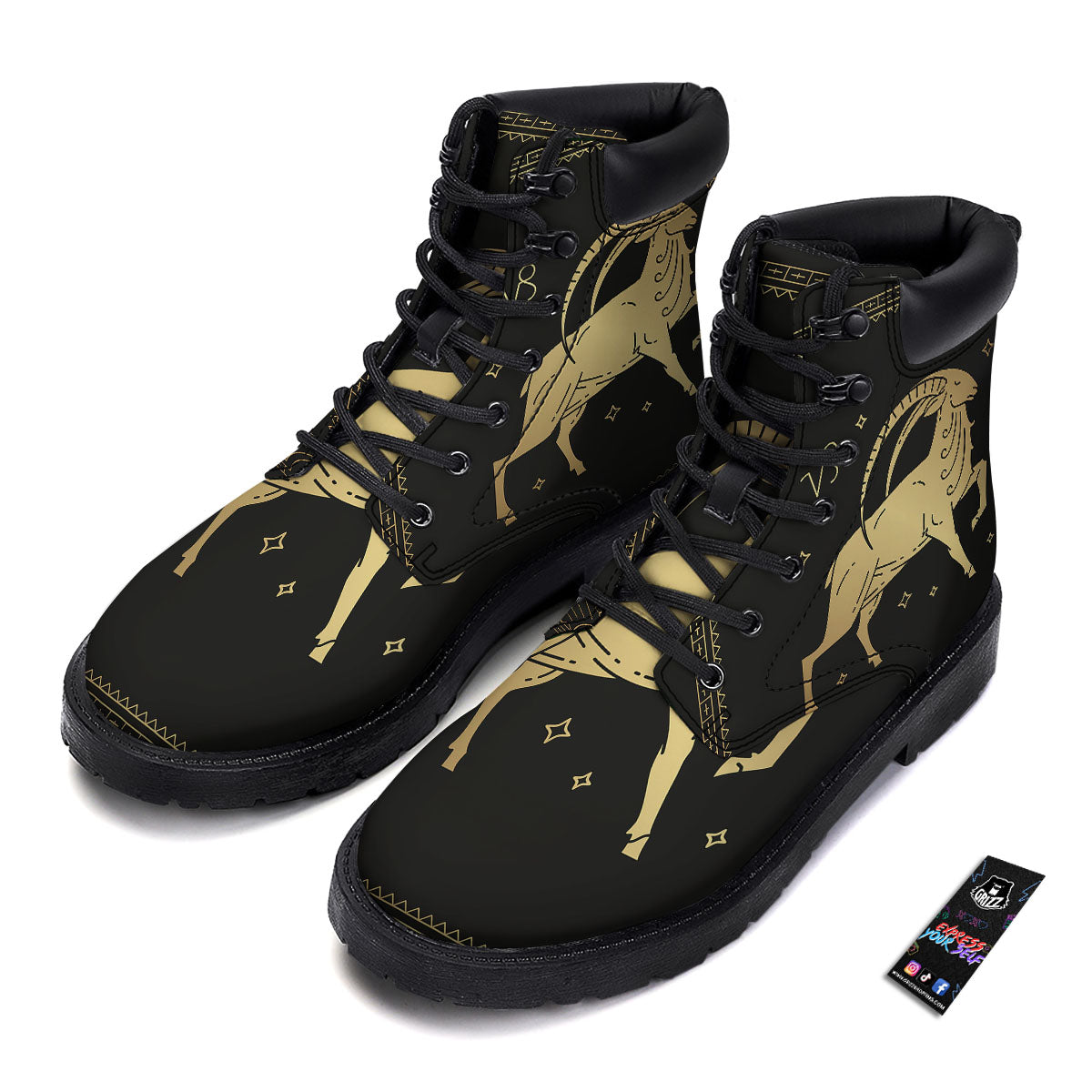 Capricorn Sign Astrological Print Boots-grizzshop