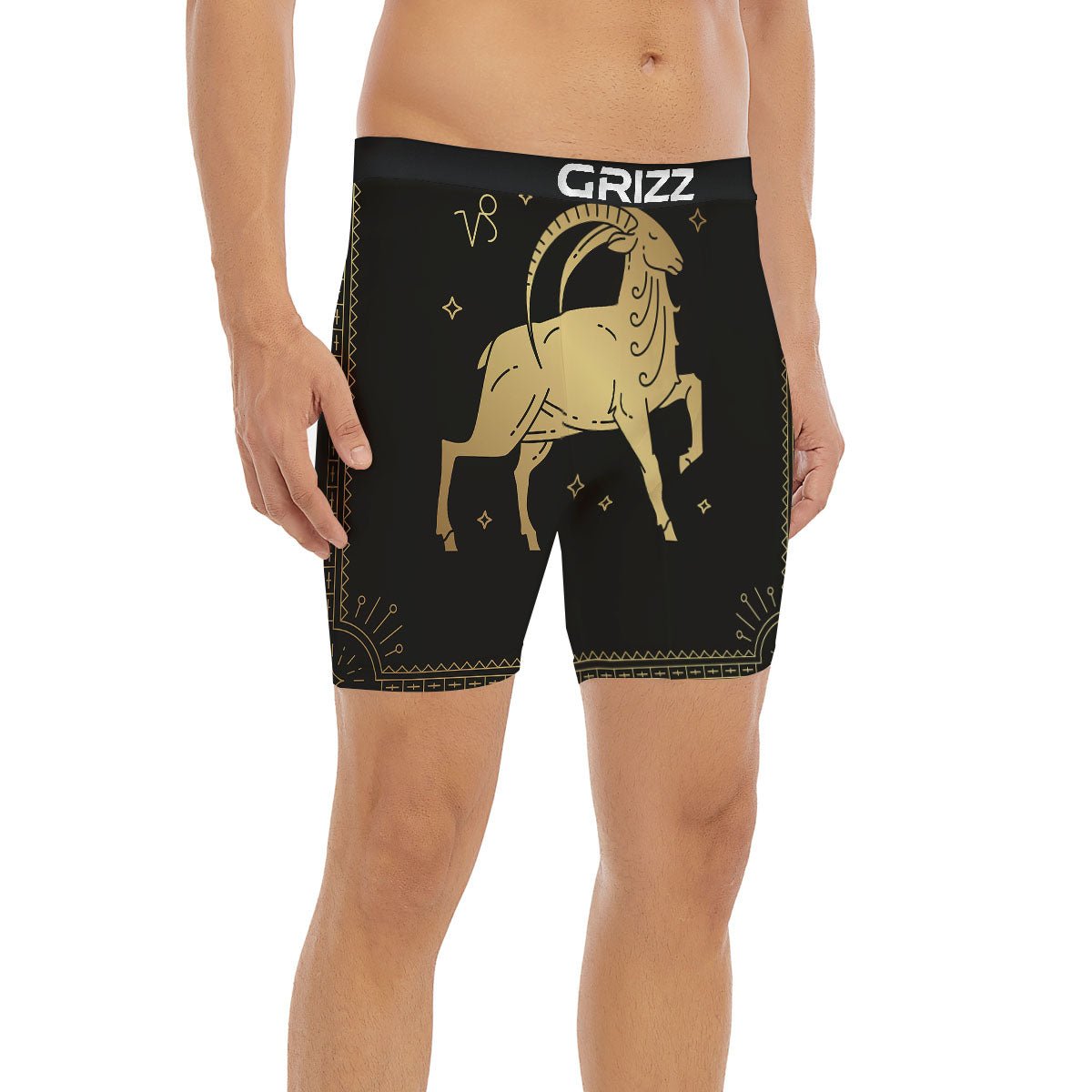 Capricorn Sign Astrological Print Boxer Briefs-grizzshop