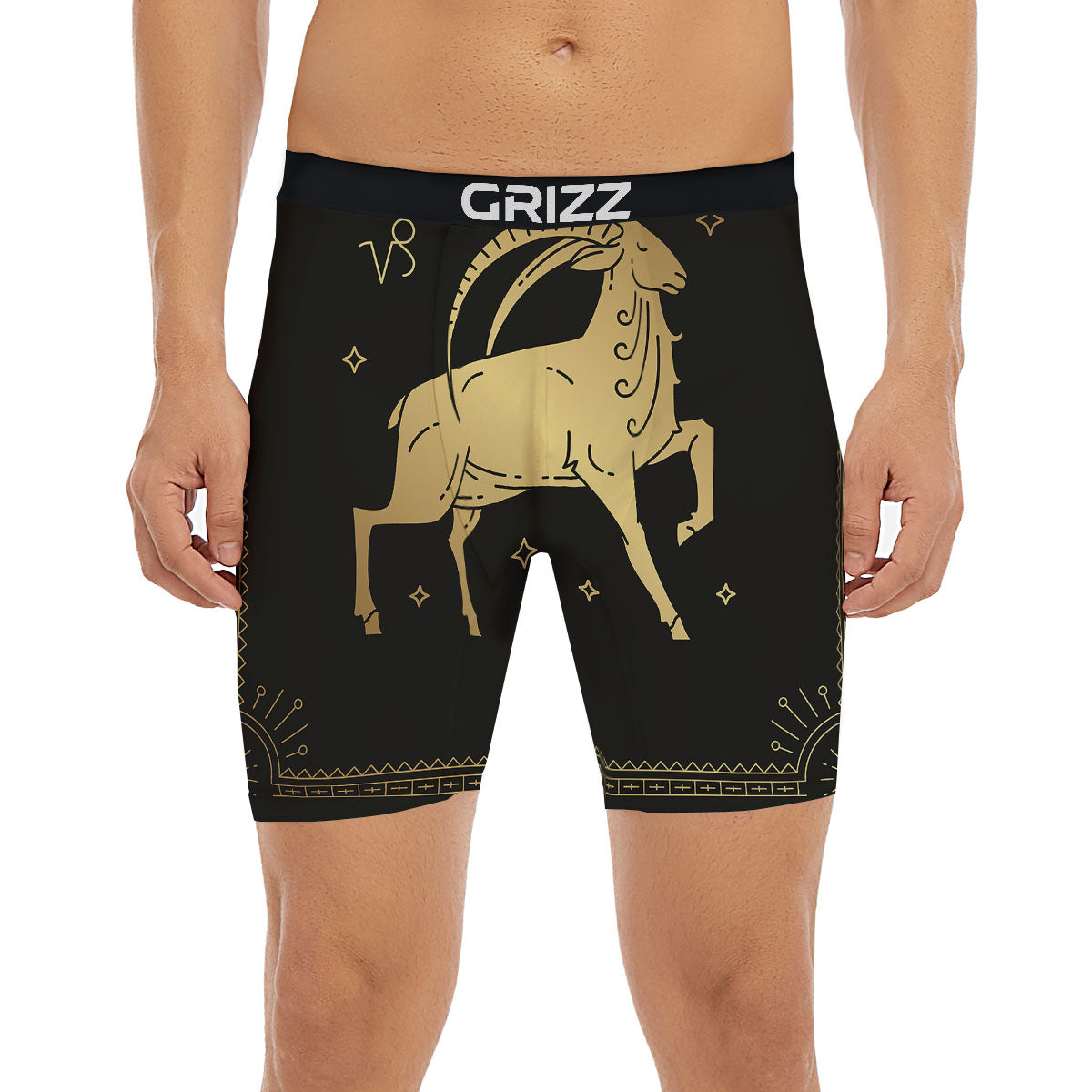 Capricorn Sign Astrological Print Boxer Briefs-grizzshop