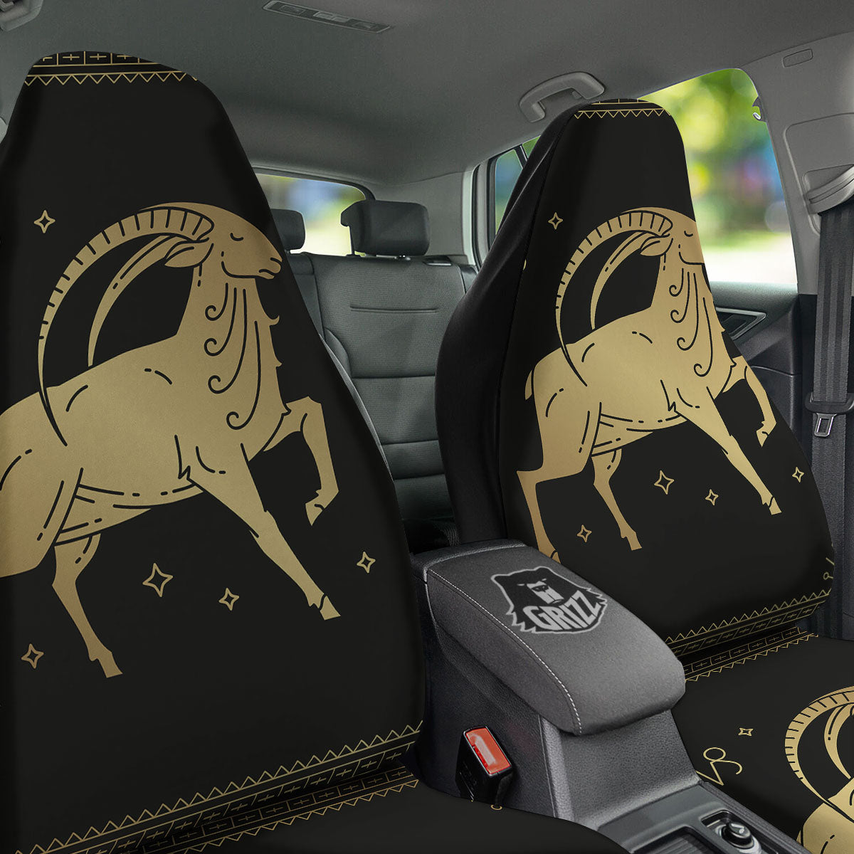 Capricorn Sign Astrological Print Car Seat Covers-grizzshop