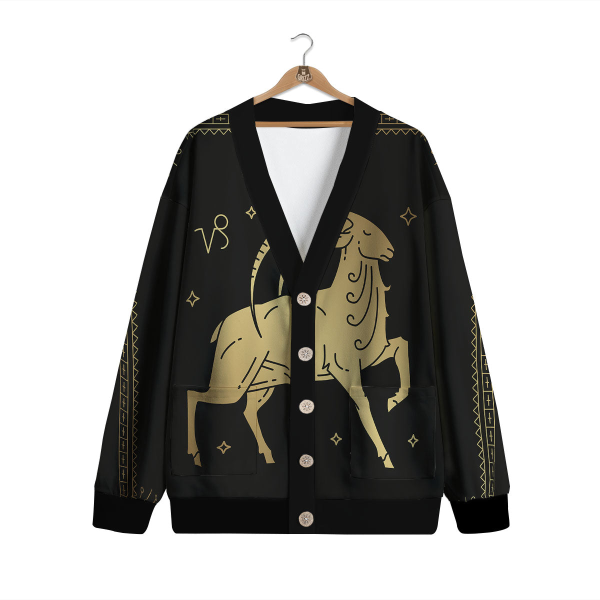 Capricorn Sign Astrological Print Cardigan-grizzshop