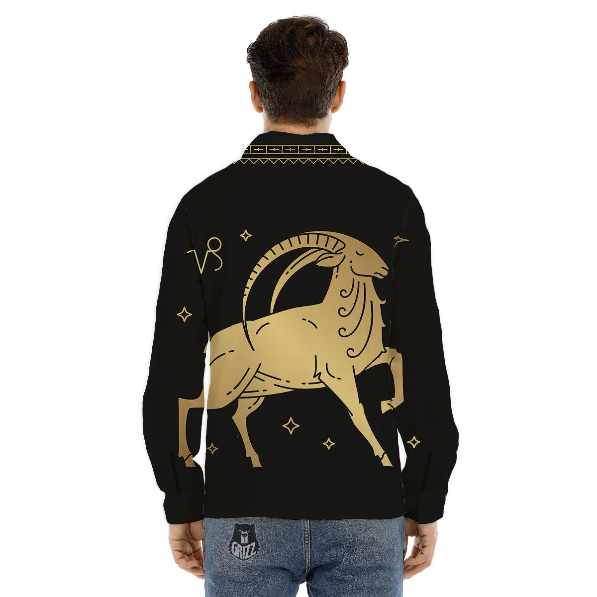Capricorn Sign Astrological Print Men's Dress Shirts-grizzshop