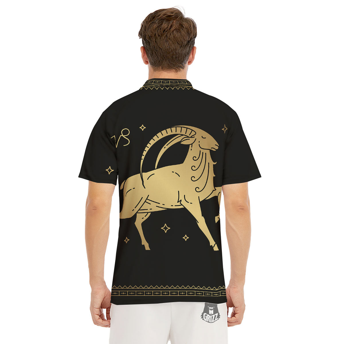 Capricorn Sign Astrological Print Men's Golf Shirts-grizzshop
