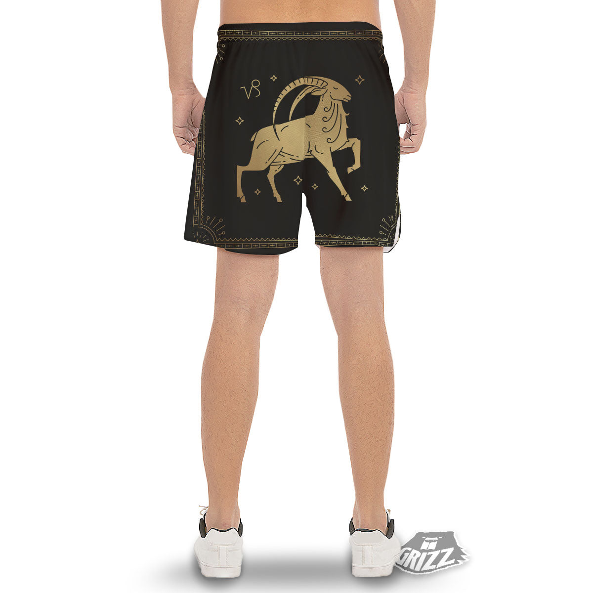 Capricorn Sign Astrological Print Men's Gym Shorts-grizzshop