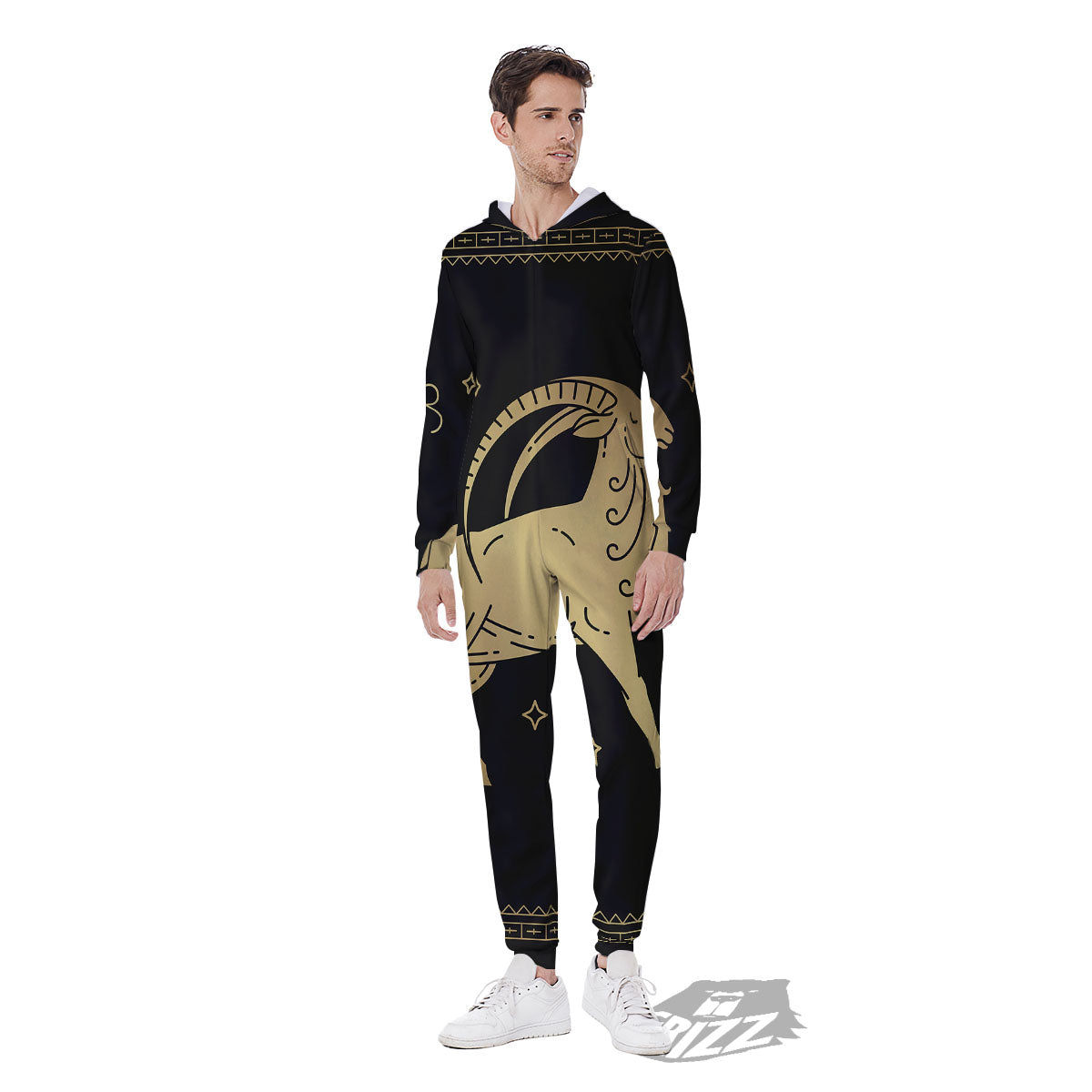Capricorn Sign Astrological Print Men's Jumpsuit-grizzshop
