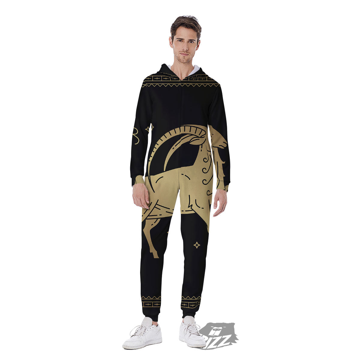 Capricorn Sign Astrological Print Men's Jumpsuit-grizzshop