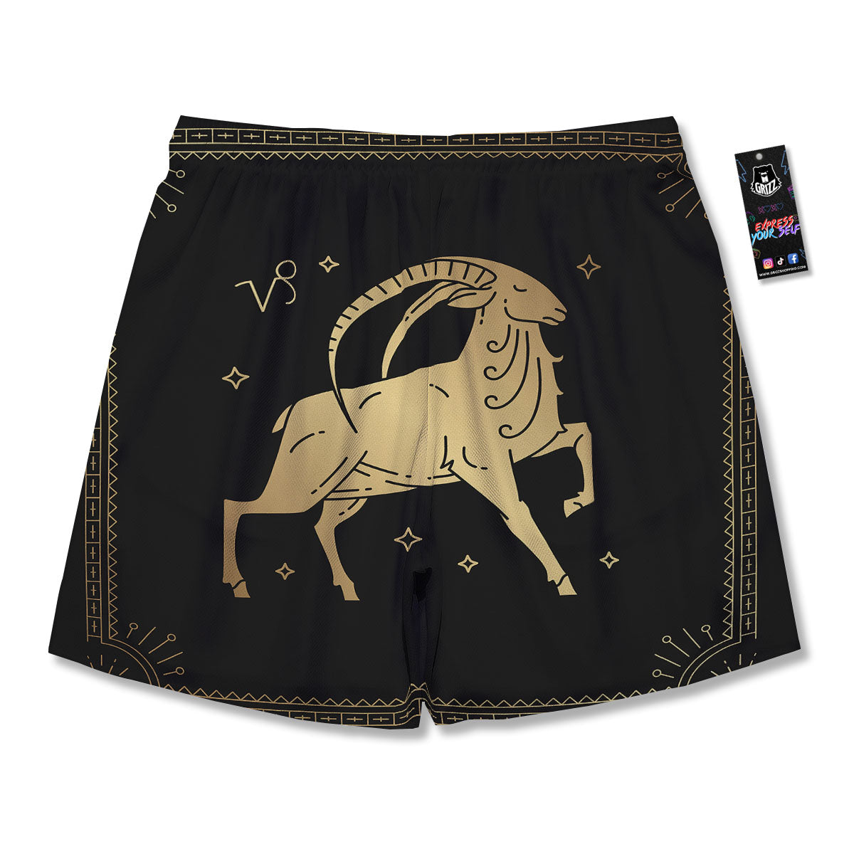 Capricorn Sign Astrological Print Men's Running Shorts-grizzshop