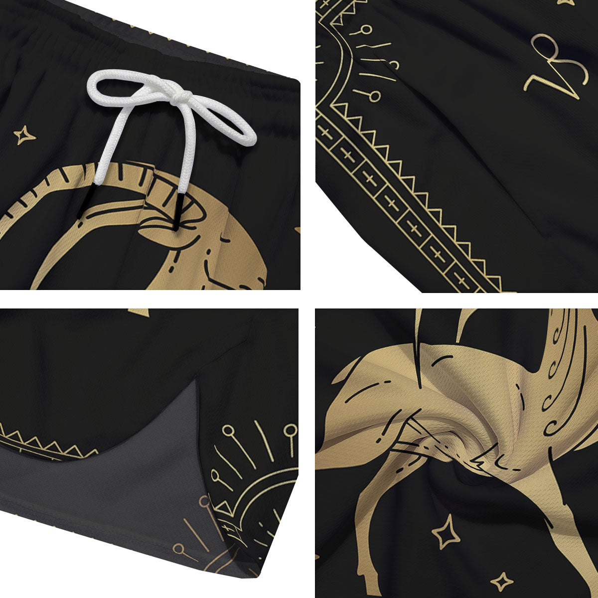 Capricorn Sign Astrological Print Men's Running Shorts-grizzshop