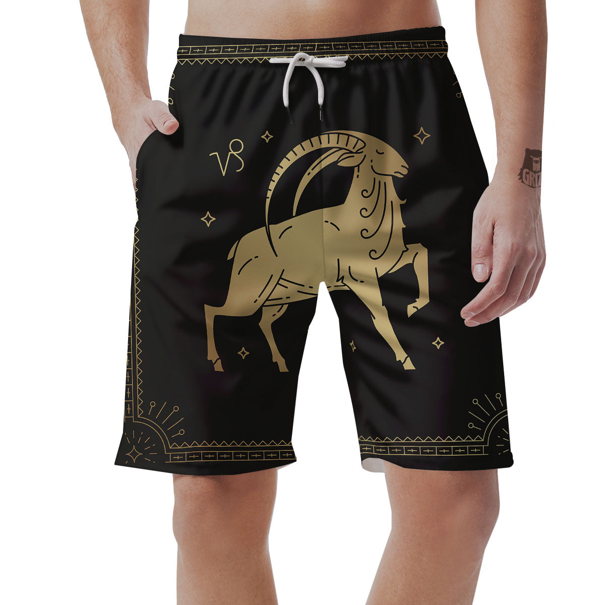 Capricorn Sign Astrological Print Men's Shorts-grizzshop