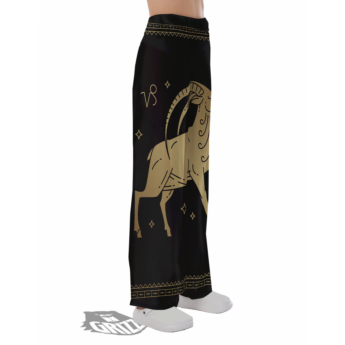 Capricorn Sign Astrological Print Pajama Pants-grizzshop