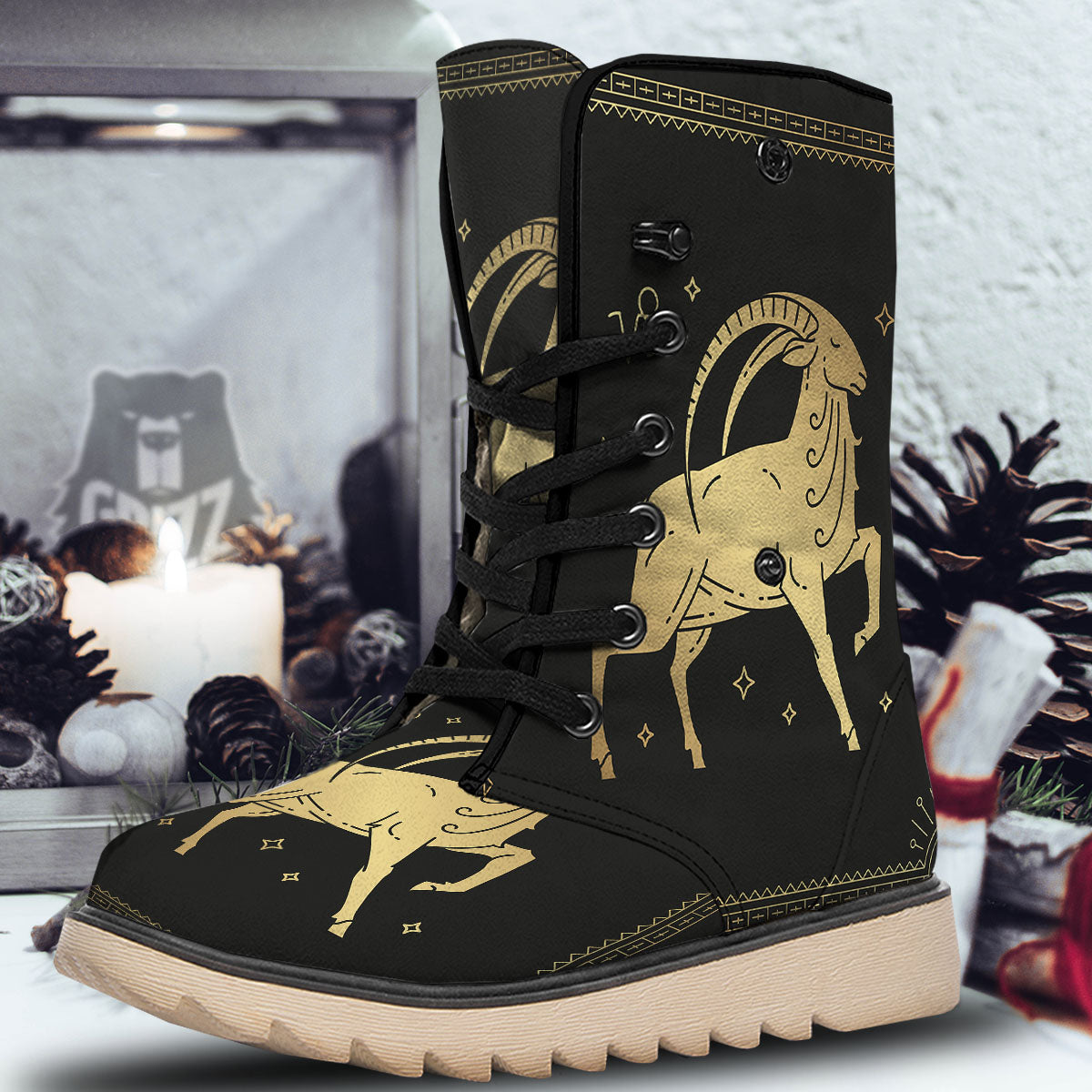 Capricorn Sign Astrological Print Snow Boots-grizzshop