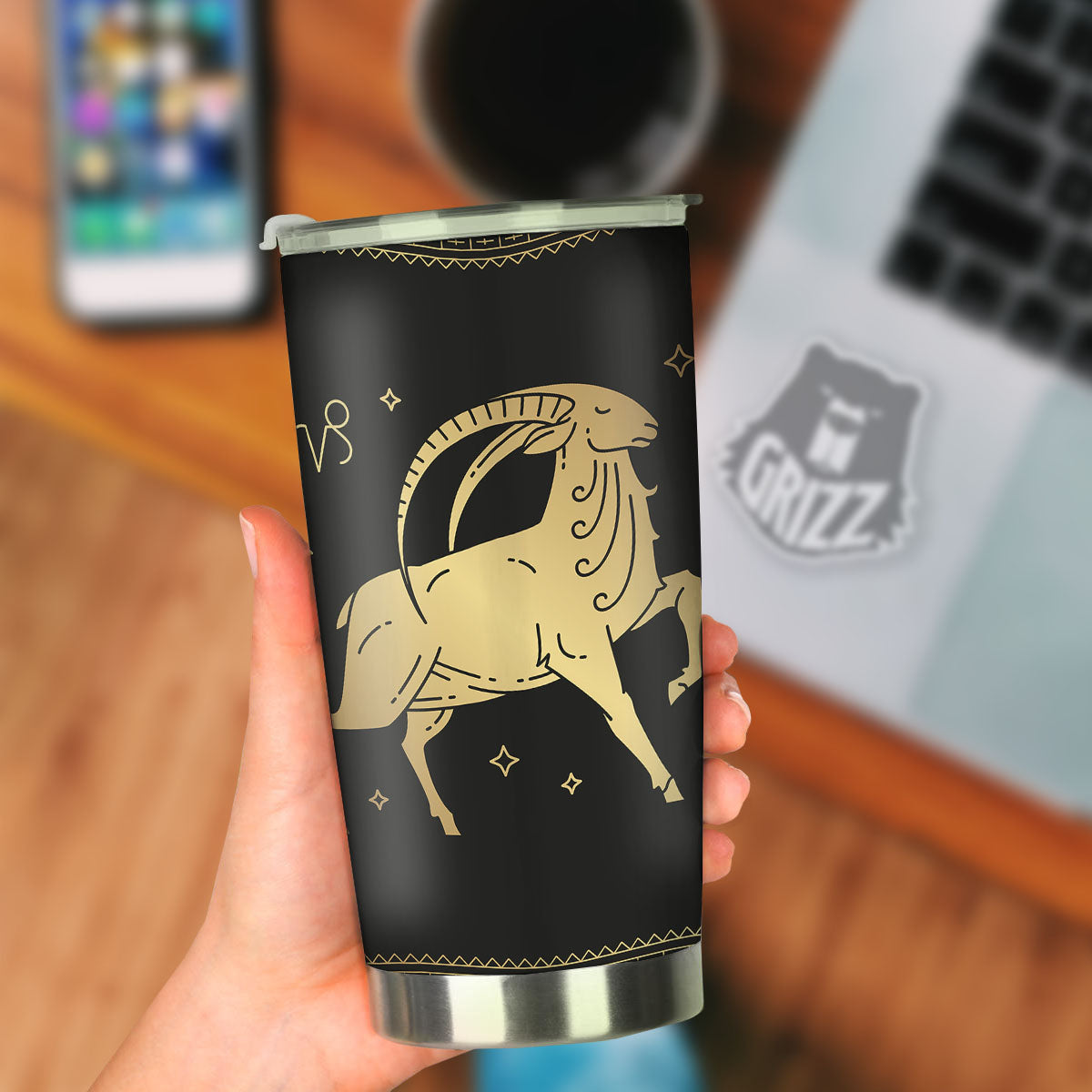 Capricorn Sign Astrological Print Tumbler-grizzshop