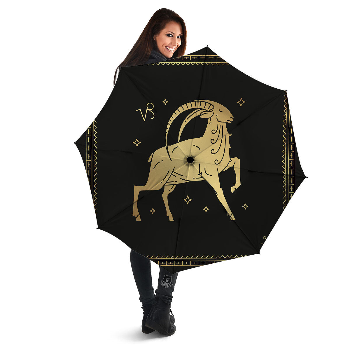Capricorn Sign Astrological Print Umbrella-grizzshop