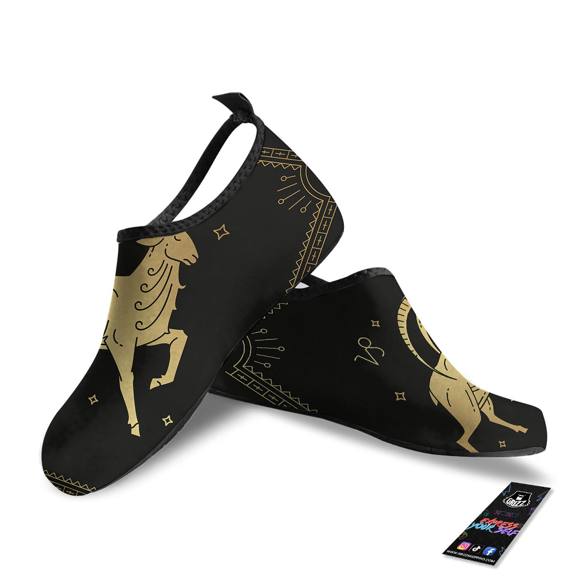 Capricorn Sign Astrological Print Water Shoes-grizzshop