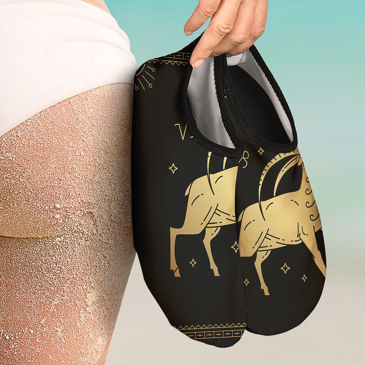 Capricorn Sign Astrological Print Water Shoes-grizzshop