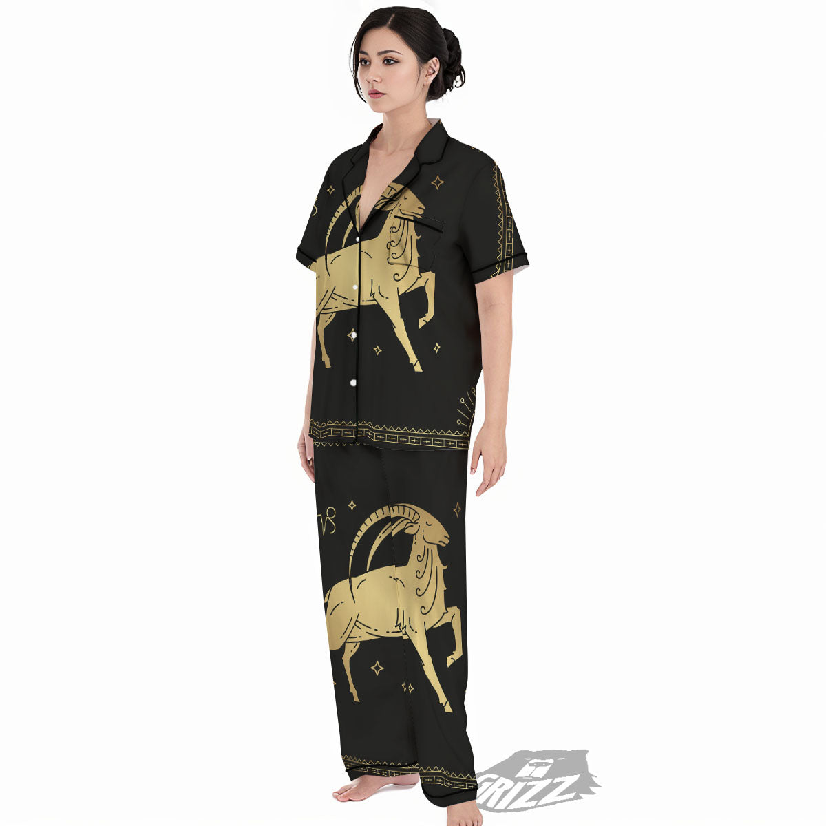 Capricorn Sign Astrological Print Women's Pajamas Set-grizzshop