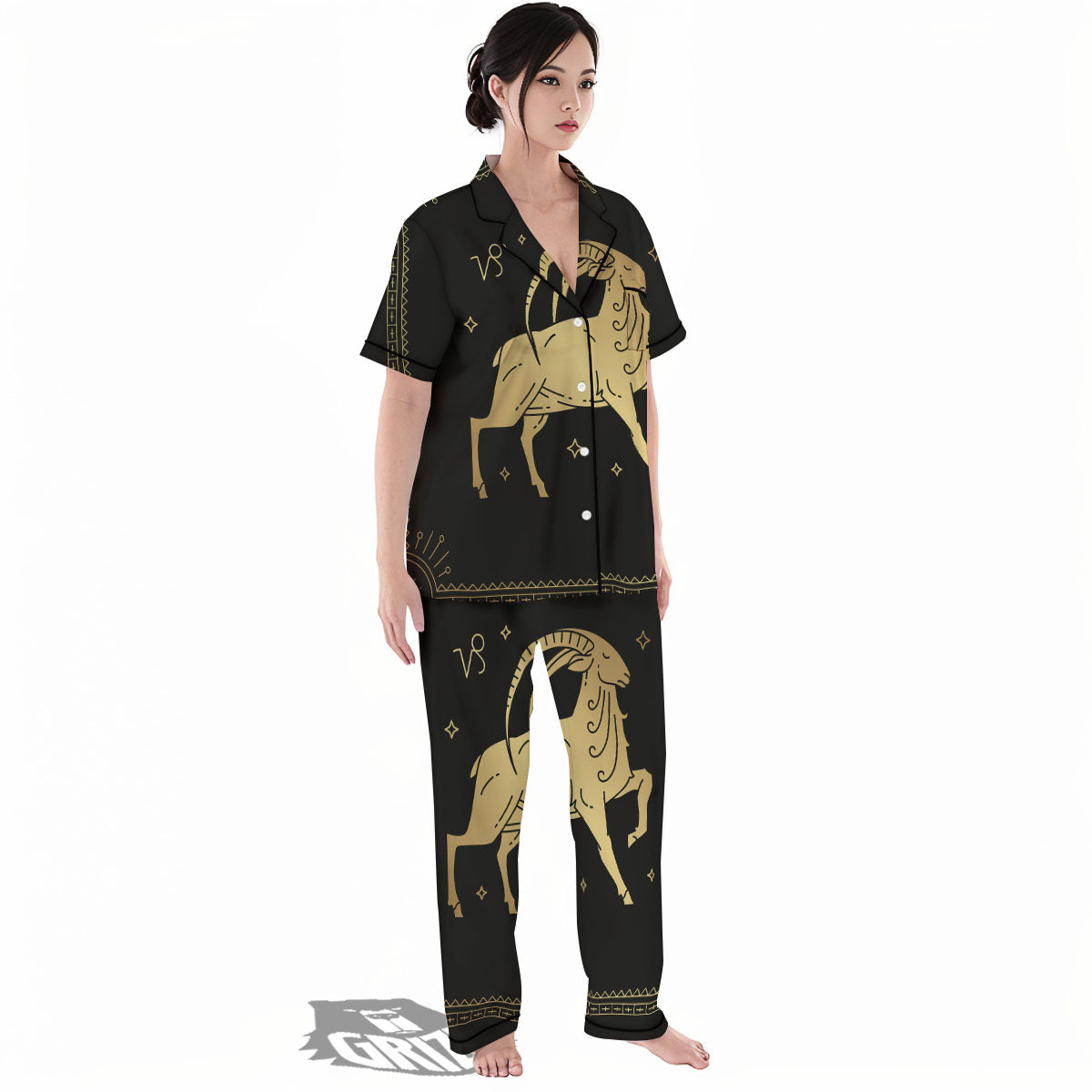 Capricorn Sign Astrological Print Women's Pajamas Set-grizzshop