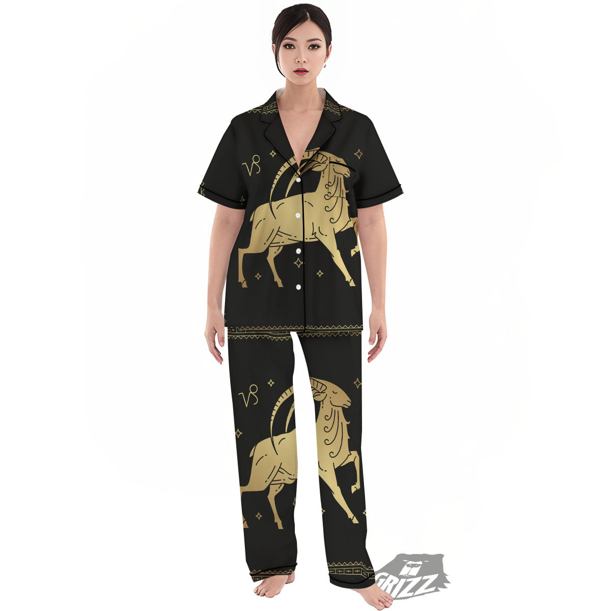 Capricorn Sign Astrological Print Women's Pajamas Set-grizzshop