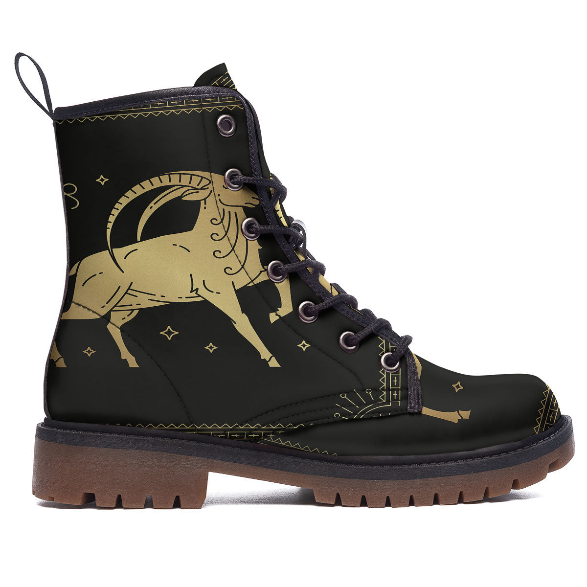 Capricorn Sign Astrological Print Work Boots-grizzshop