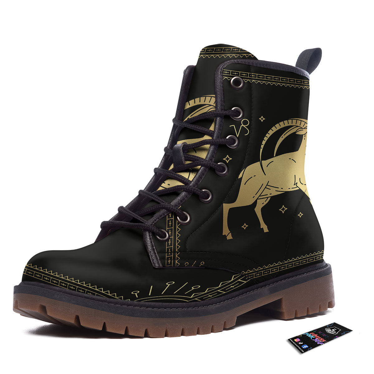 Capricorn Sign Astrological Print Work Boots-grizzshop
