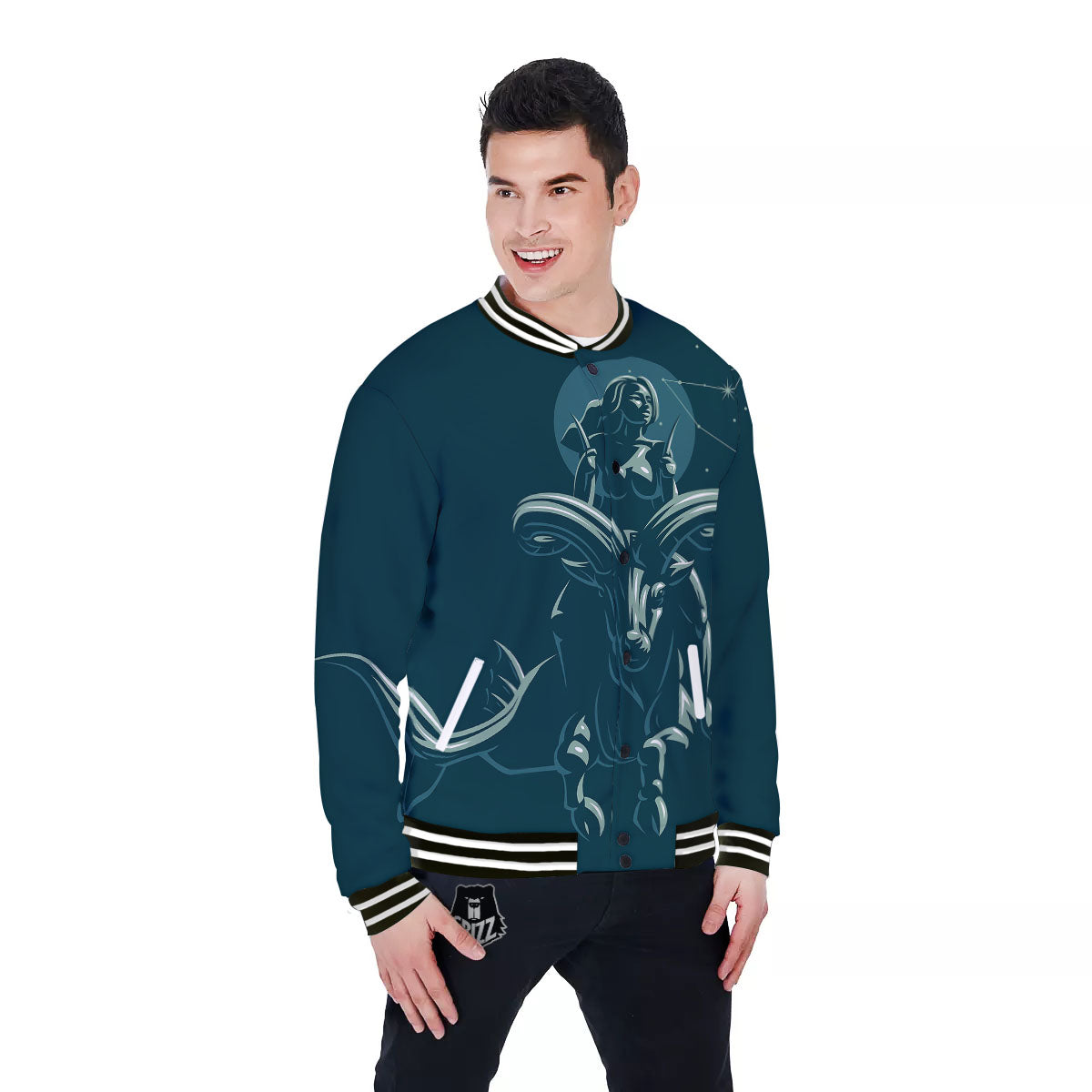 Capricorn Sign Astrology Print Baseball Jacket-grizzshop