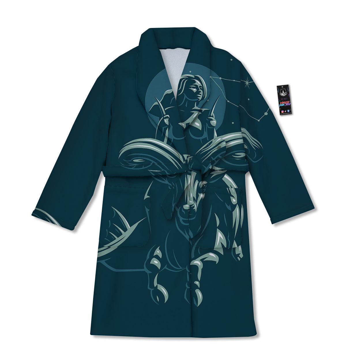 Capricorn Sign Astrology Print Bathrobe-grizzshop