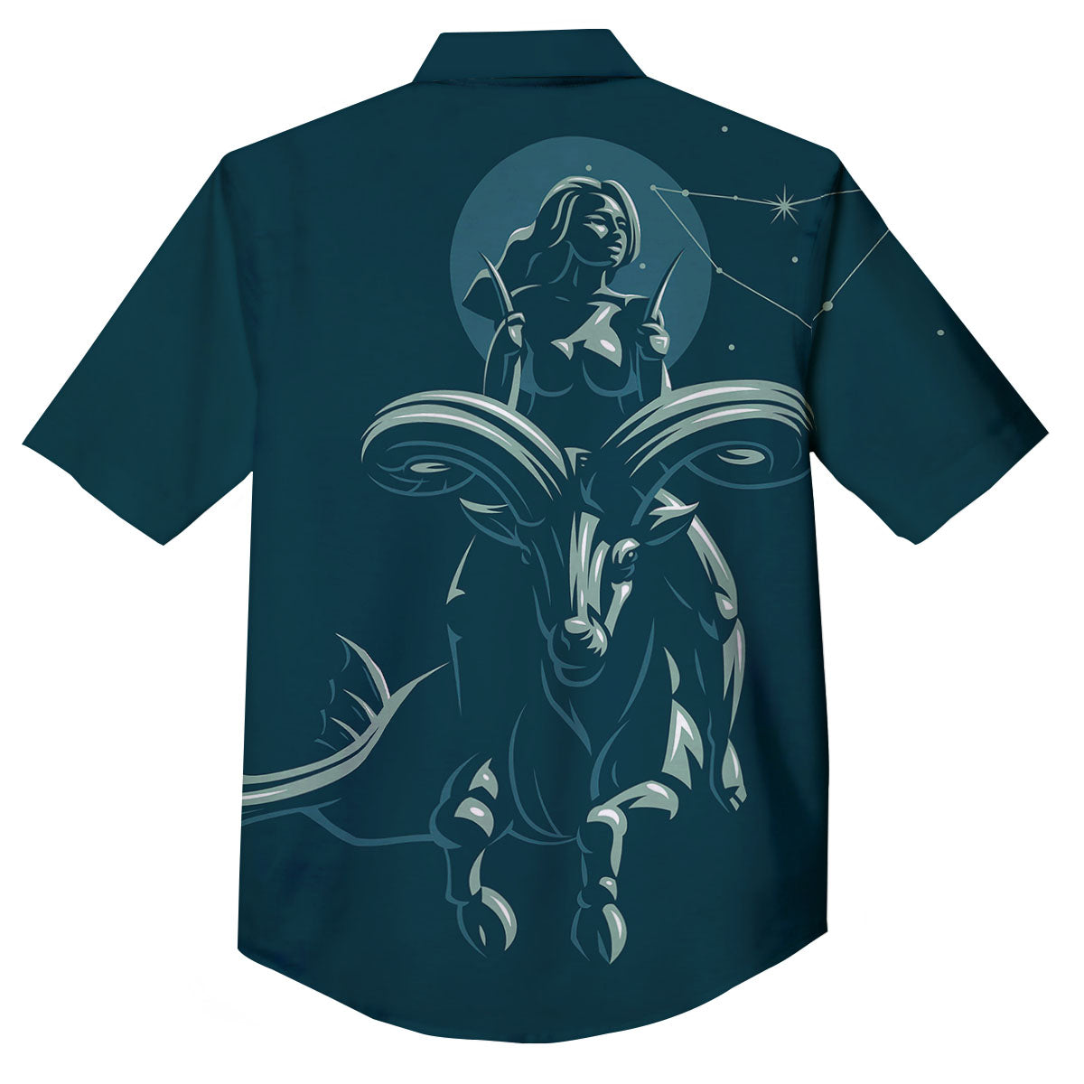 Capricorn Sign Astrology Print Button Up Shirt-grizzshop
