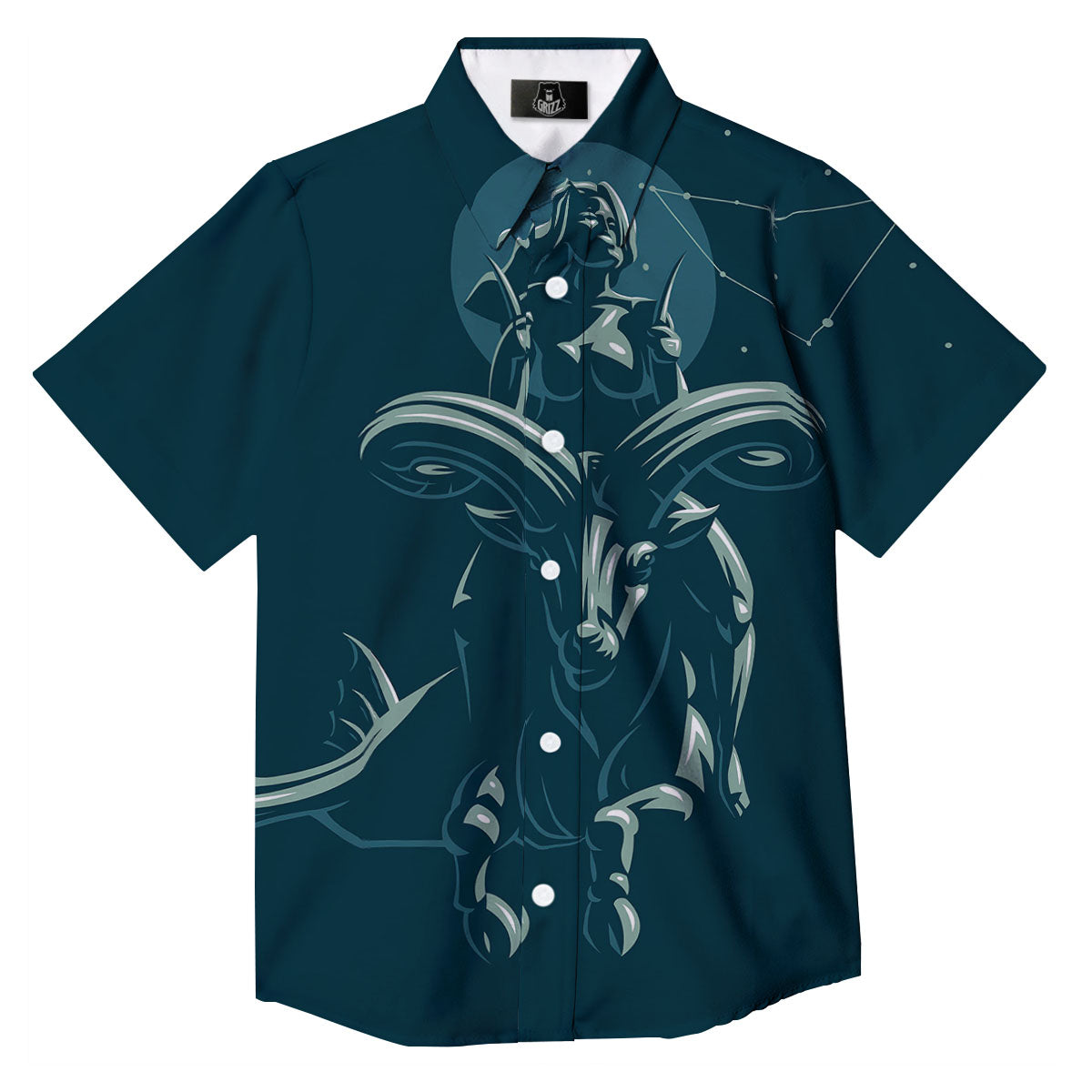 Capricorn Sign Astrology Print Button Up Shirt-grizzshop