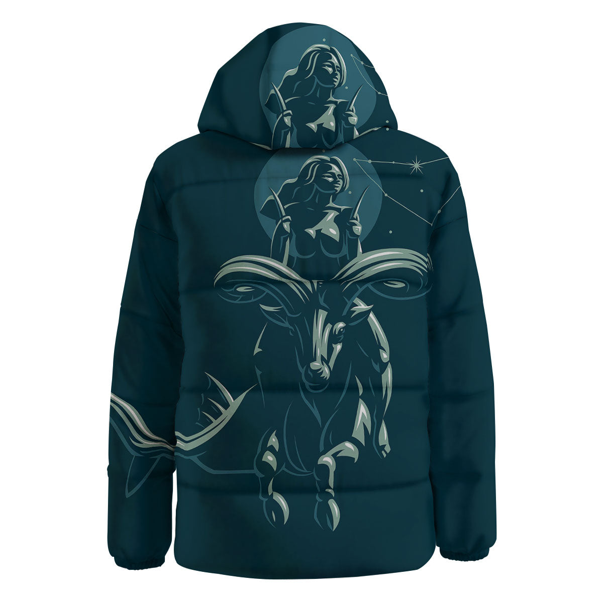 Capricorn Sign Astrology Print Down Jacket-grizzshop