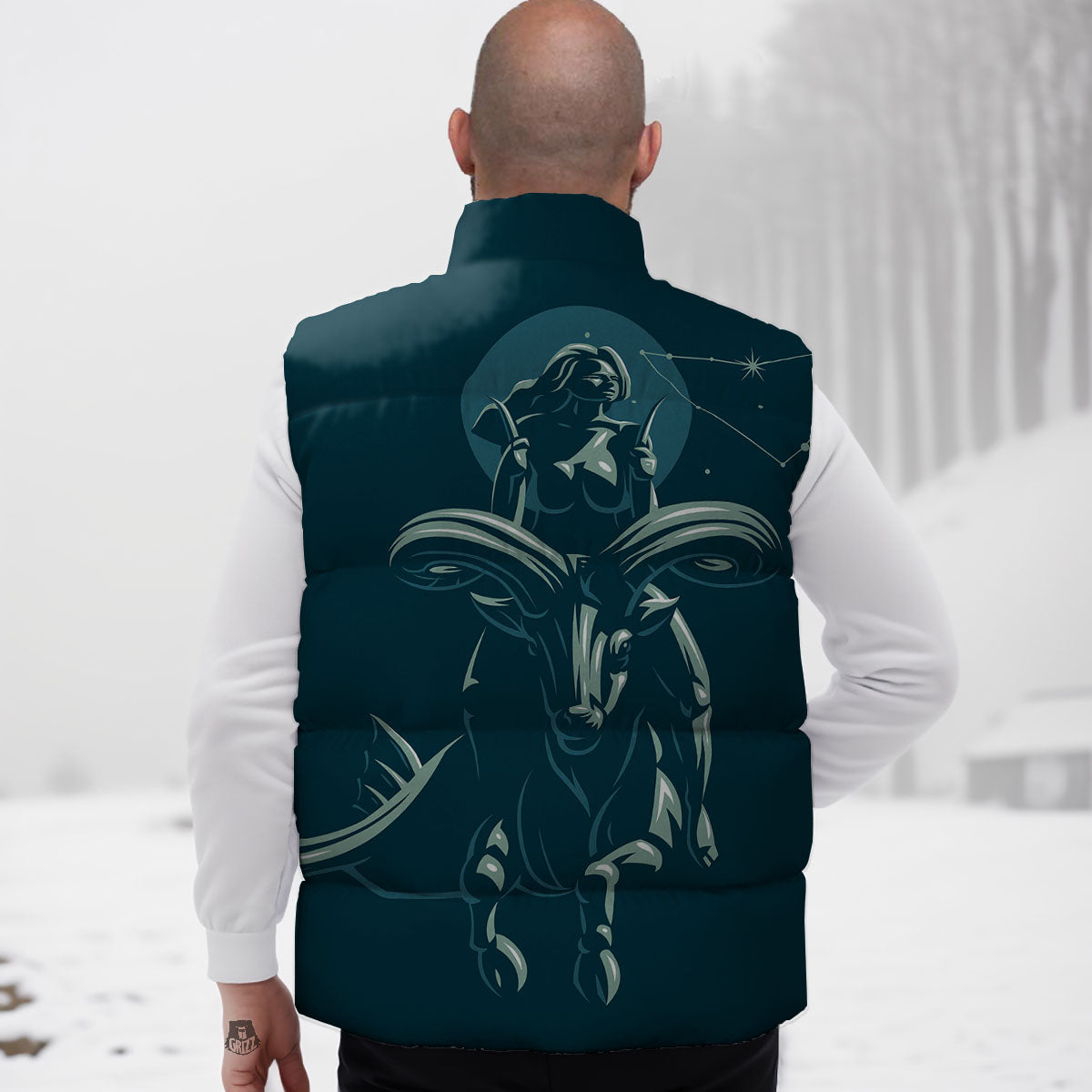 Capricorn Sign Astrology Print Down Vest