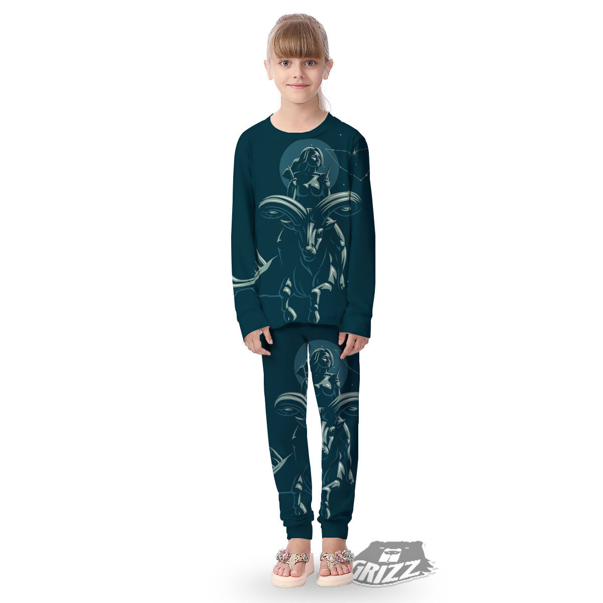 Capricorn Sign Astrology Print Kid's Pajamas-grizzshop