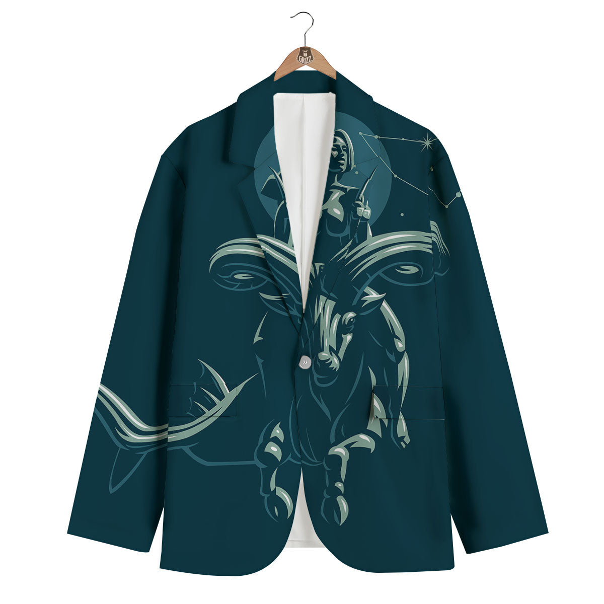 Capricorn Sign Astrology Print Men's Blazer-grizzshop