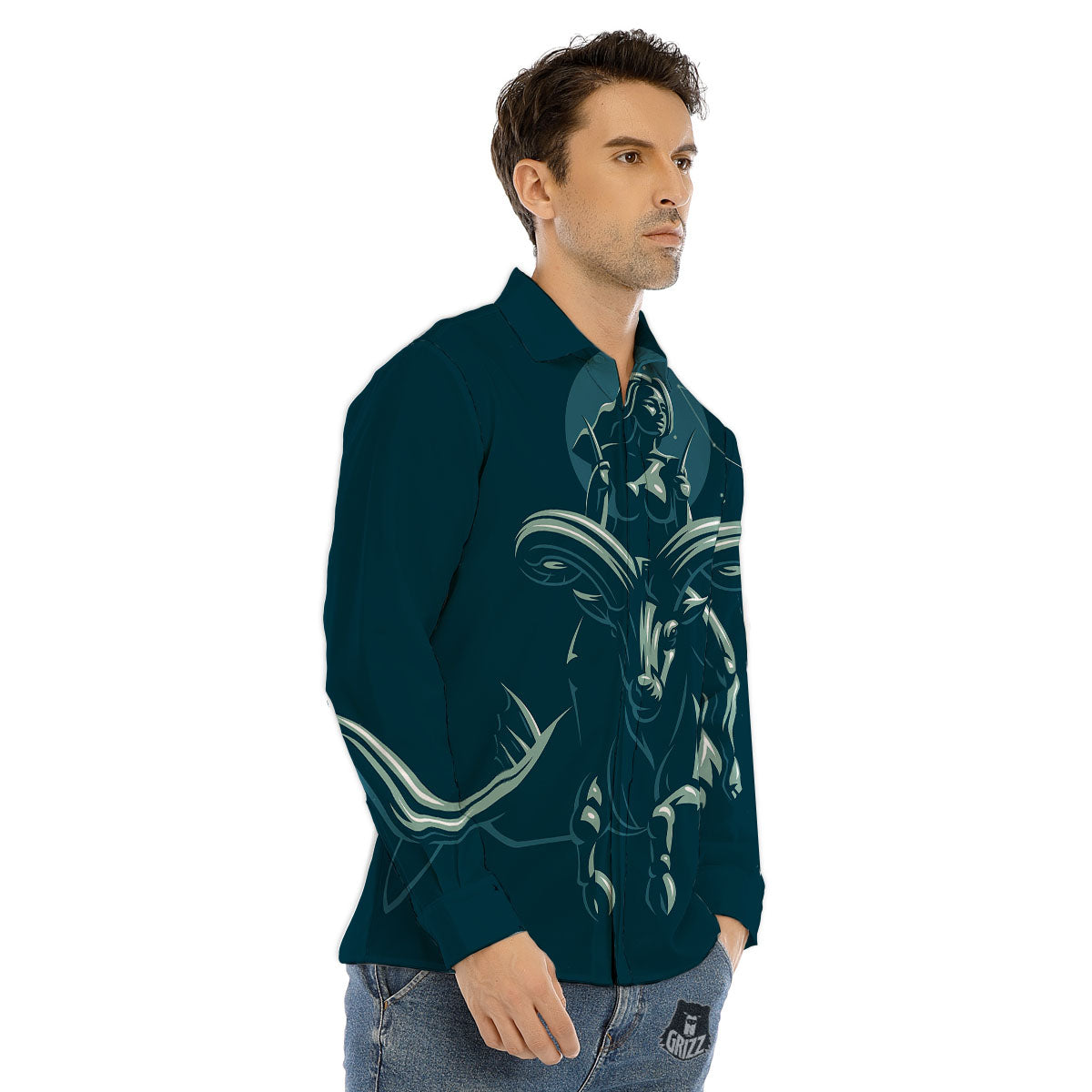Capricorn Sign Astrology Print Men's Dress Shirts-grizzshop