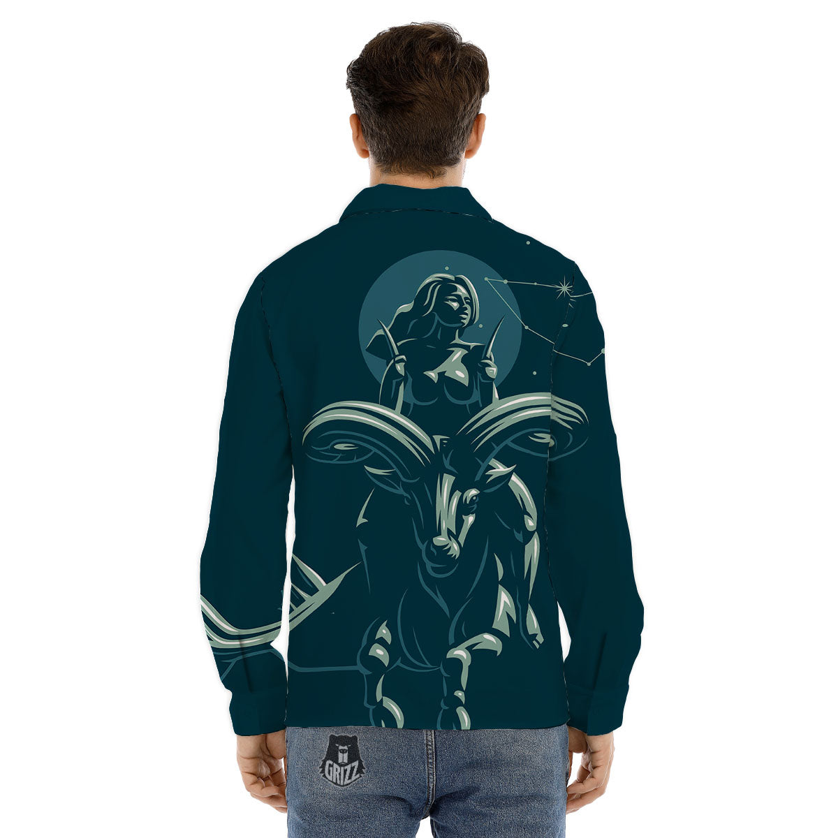 Capricorn Sign Astrology Print Men's Dress Shirts-grizzshop