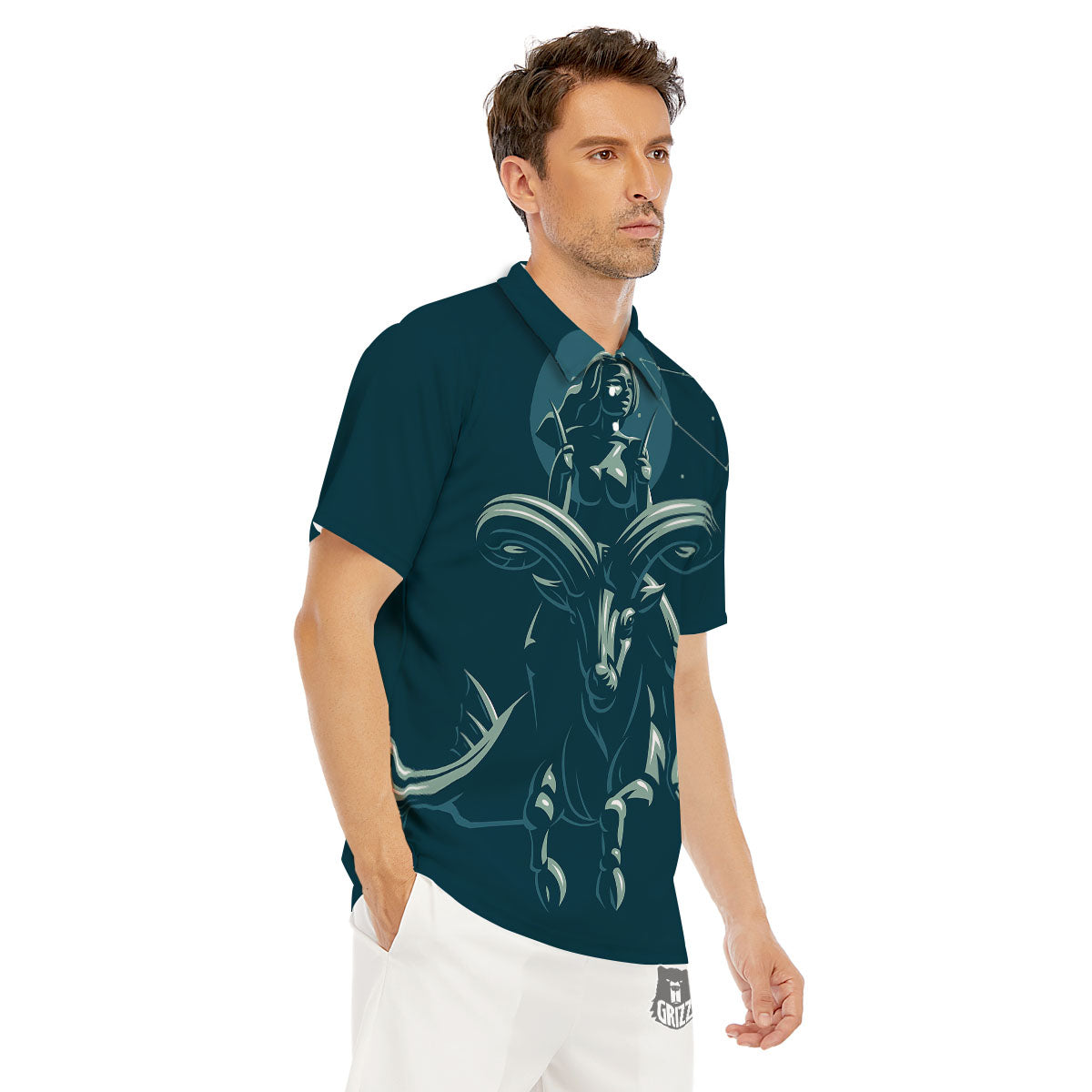 Capricorn Sign Astrology Print Men's Golf Shirts-grizzshop