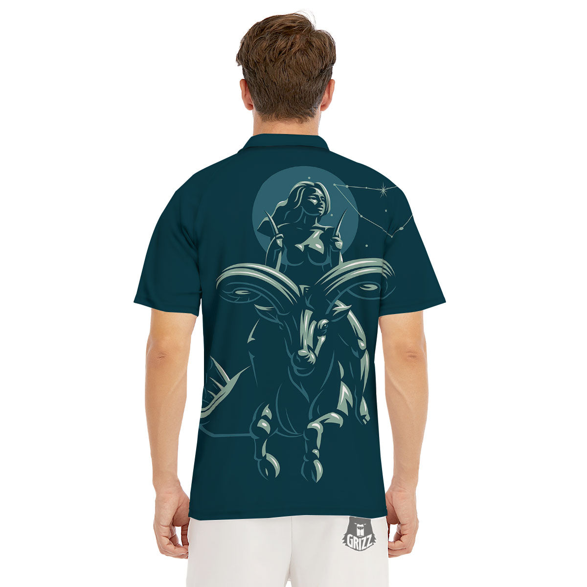 Capricorn Sign Astrology Print Men's Golf Shirts-grizzshop
