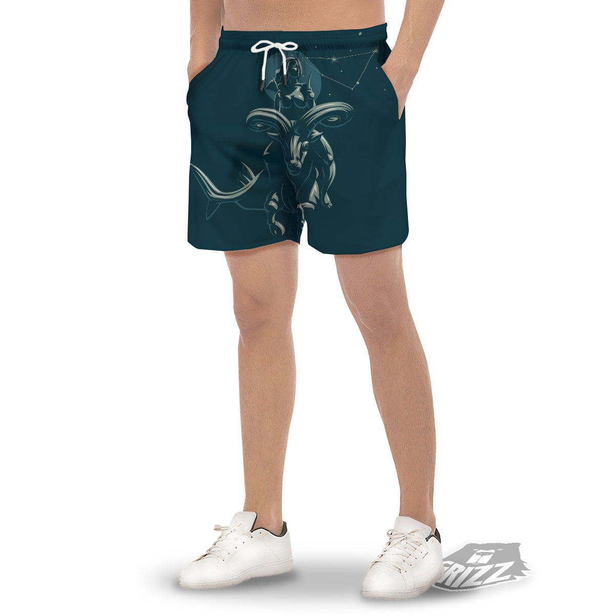 Capricorn Sign Astrology Print Men's Gym Shorts-grizzshop