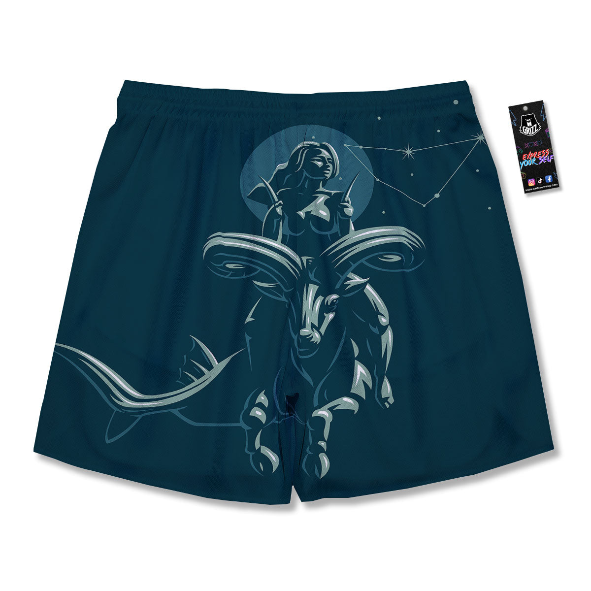 Capricorn Sign Astrology Print Men's Running Shorts-grizzshop