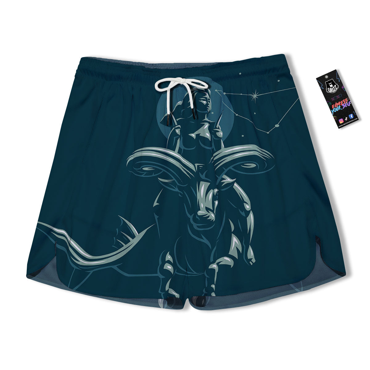 Capricorn Sign Astrology Print Men's Running Shorts-grizzshop